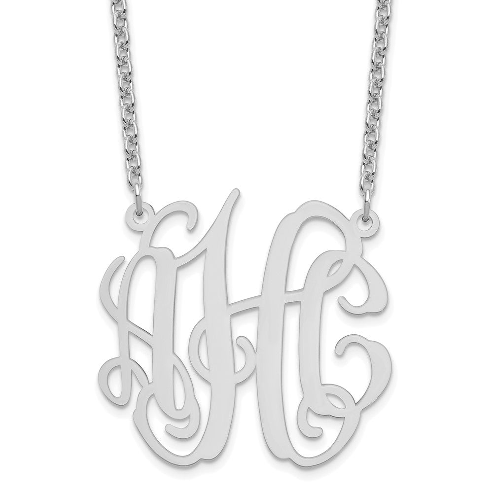 Sterlingsilber Silber/rhodiniert Mittel Monogramm Halskette