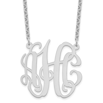 Sterlingsilber Silber/rhodiniert Mittel Monogramm Halskette