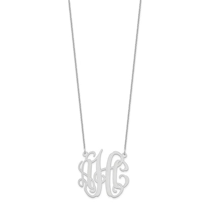 14K Weißgold Mittel Monogramm Halskette