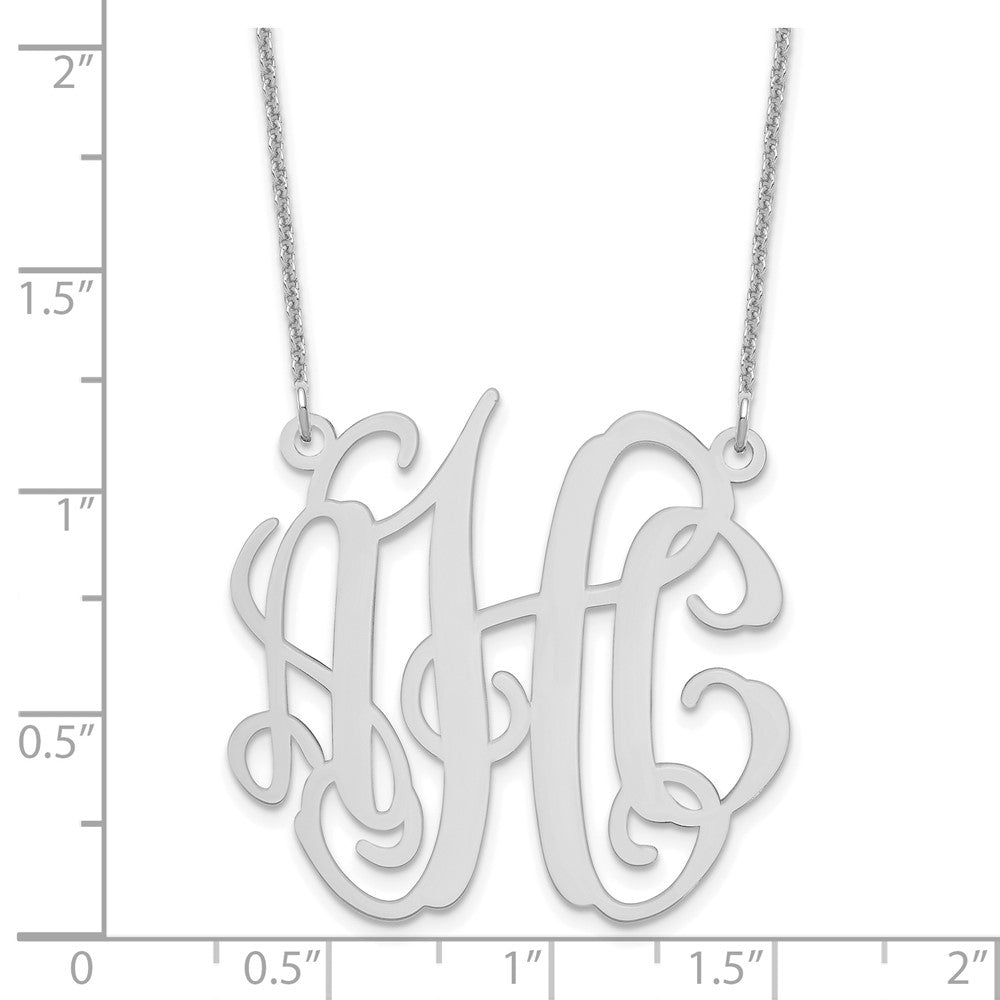 14K Weißgold Mittel Monogramm Halskette