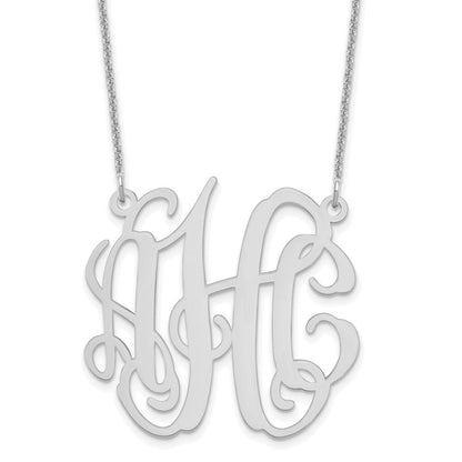 14K Weißgold Mittel Monogramm Halskette