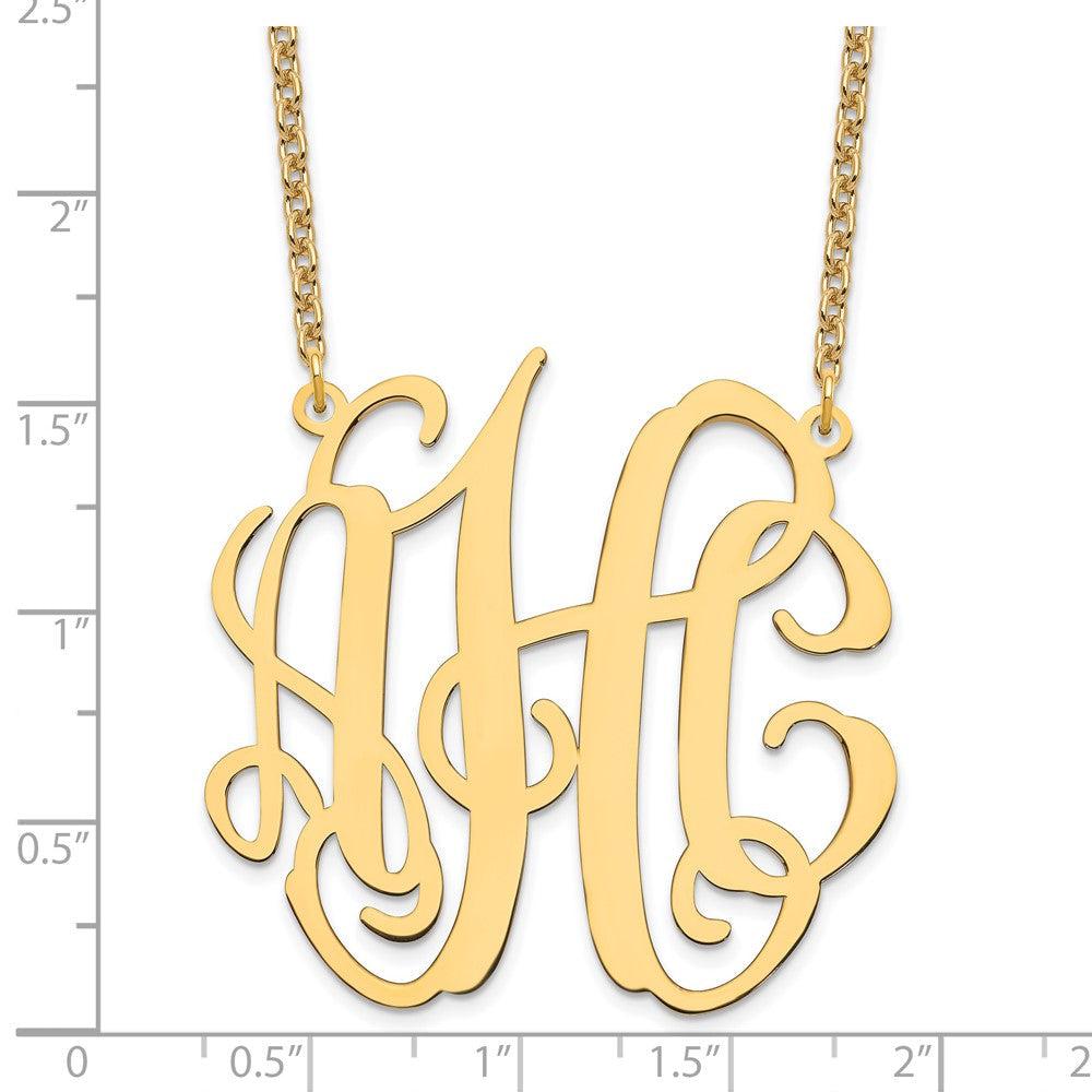 Vergoldet Sterlingsilber /gold Groß Monogramm Halskette