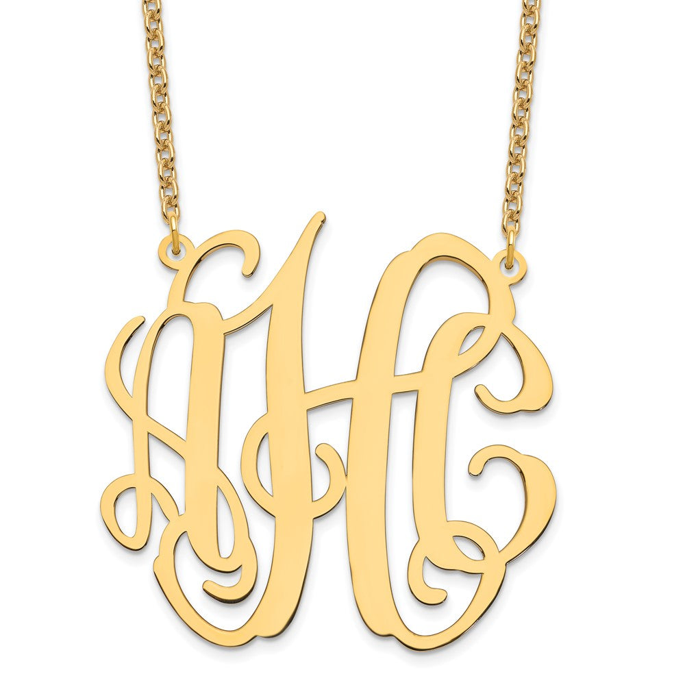 Vergoldet Sterlingsilber /gold Groß Monogramm Halskette