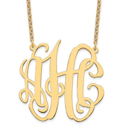 Vergoldet Sterlingsilber /gold Groß Monogramm Halskette