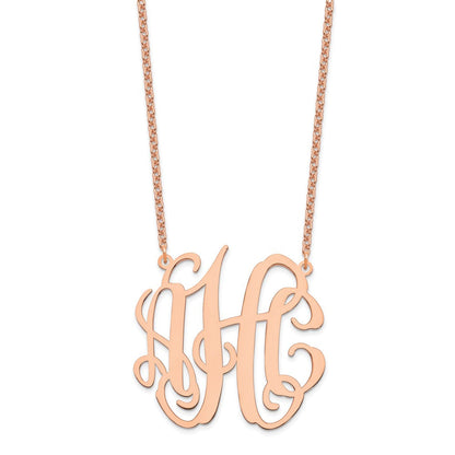 Roségoldbeschichtet Sterlingsilber /rose Groß Monogramm Halskette