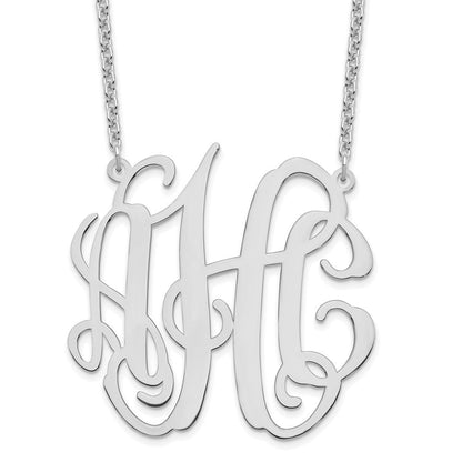 Sterlingsilber Silber/rhodiniert Groß Monogramm Halskette
