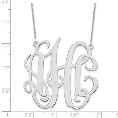 14K Weißgold Groß Monogramm Halskette