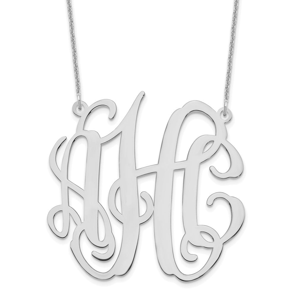 14K Weißgold Groß Monogramm Halskette