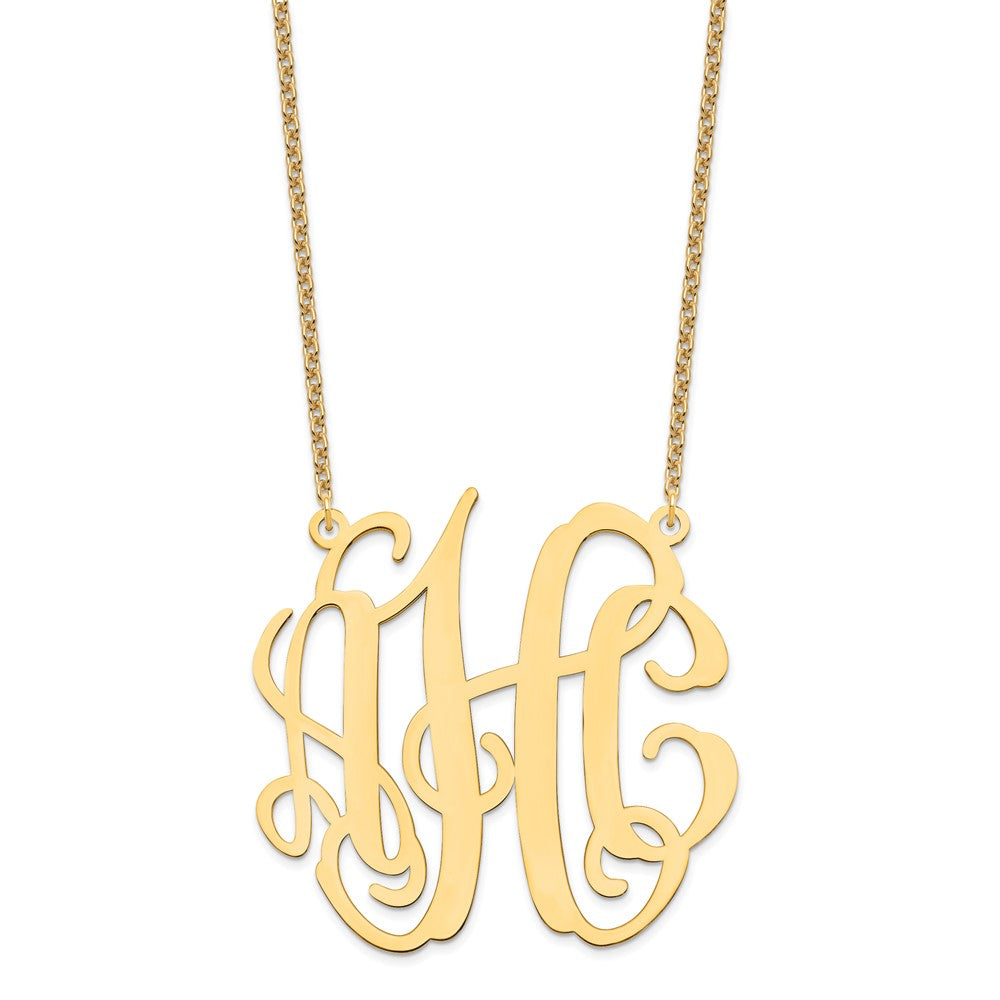 Vergoldet Sterlingsilber /gold Groß Monogramm Halskette