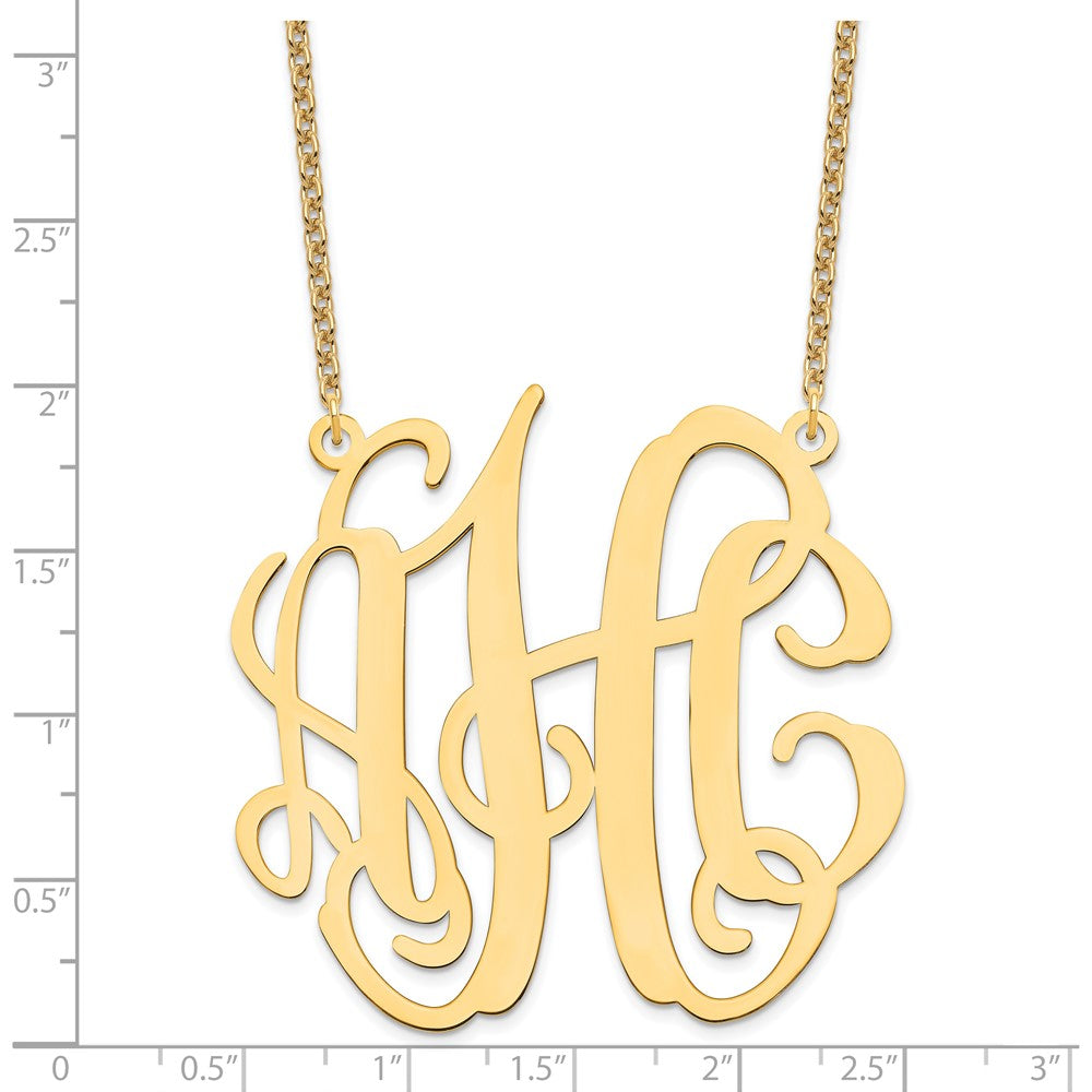 Vergoldet Sterlingsilber /gold Groß Monogramm Halskette