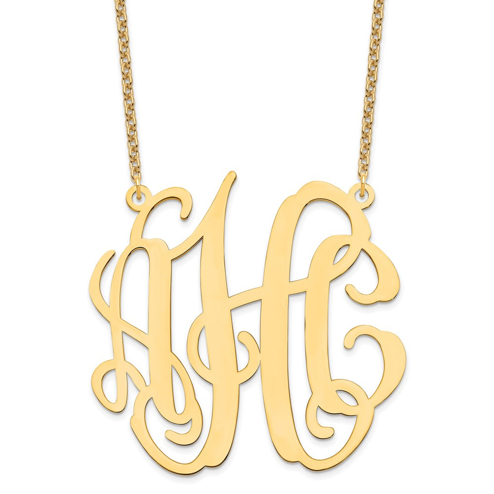 Vergoldet Sterlingsilber /gold Groß Monogramm Halskette