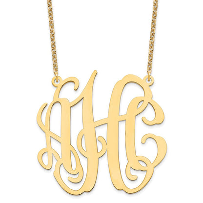 Vergoldet Sterlingsilber /gold Groß Monogramm Halskette