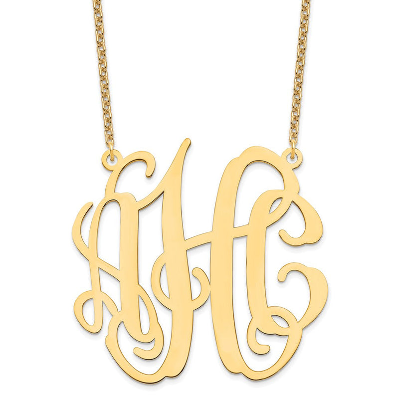Vergoldet Sterlingsilber /gold Groß Monogramm Halskette