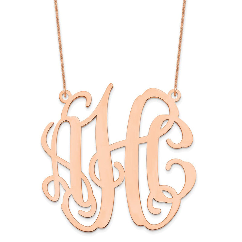 14K Roségold Groß Monogramm Halskette