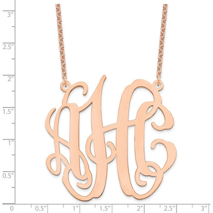 Roségoldbeschichtet Sterlingsilber /rose Groß Monogramm Halskette