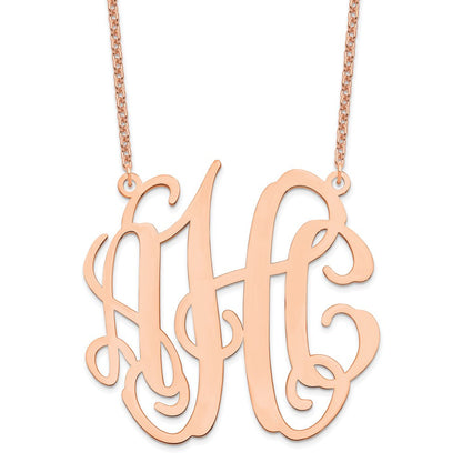 Roségoldbeschichtet Sterlingsilber /rose Groß Monogramm Halskette