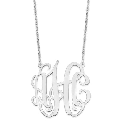 Sterlingsilber Silber/rhodiniert Groß Monogramm Halskette