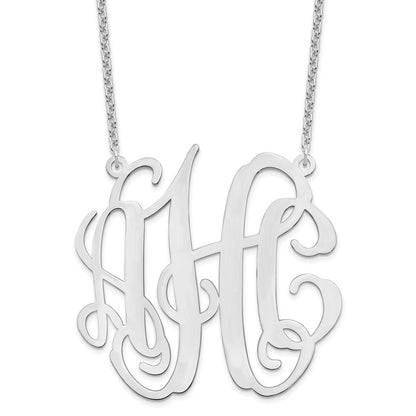 Sterlingsilber Silber/rhodiniert Groß Monogramm Halskette