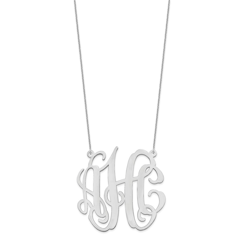 14K Weißgold Groß Monogramm Halskette