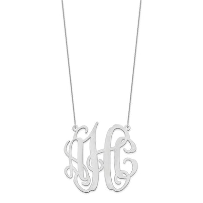 14K Weißgold Groß Monogramm Halskette