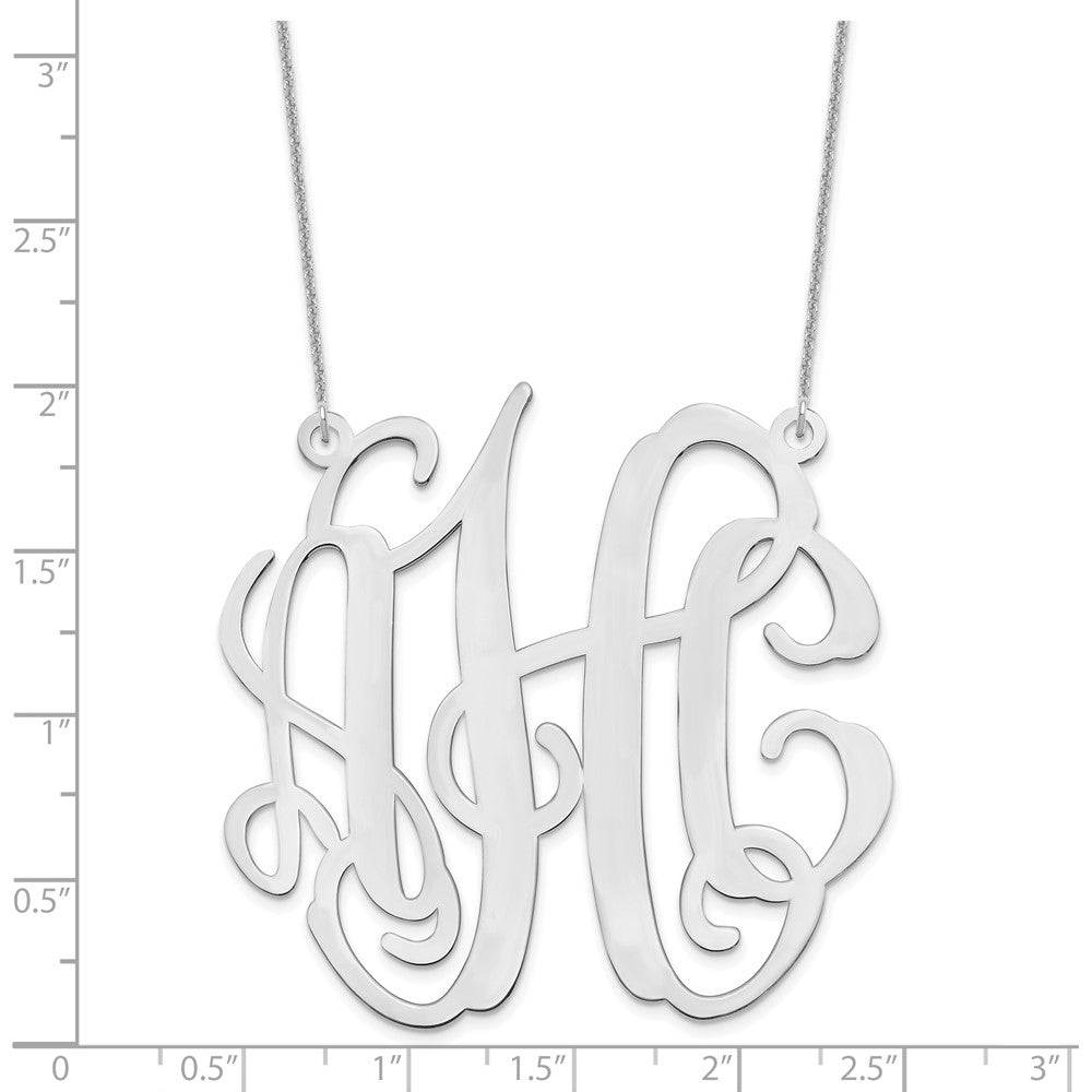 14K Weißgold Groß Monogramm Halskette