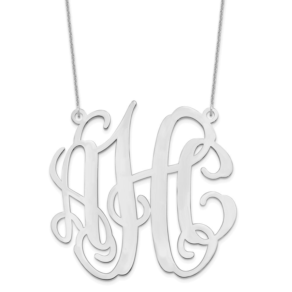 14K Weißgold Groß Monogramm Halskette