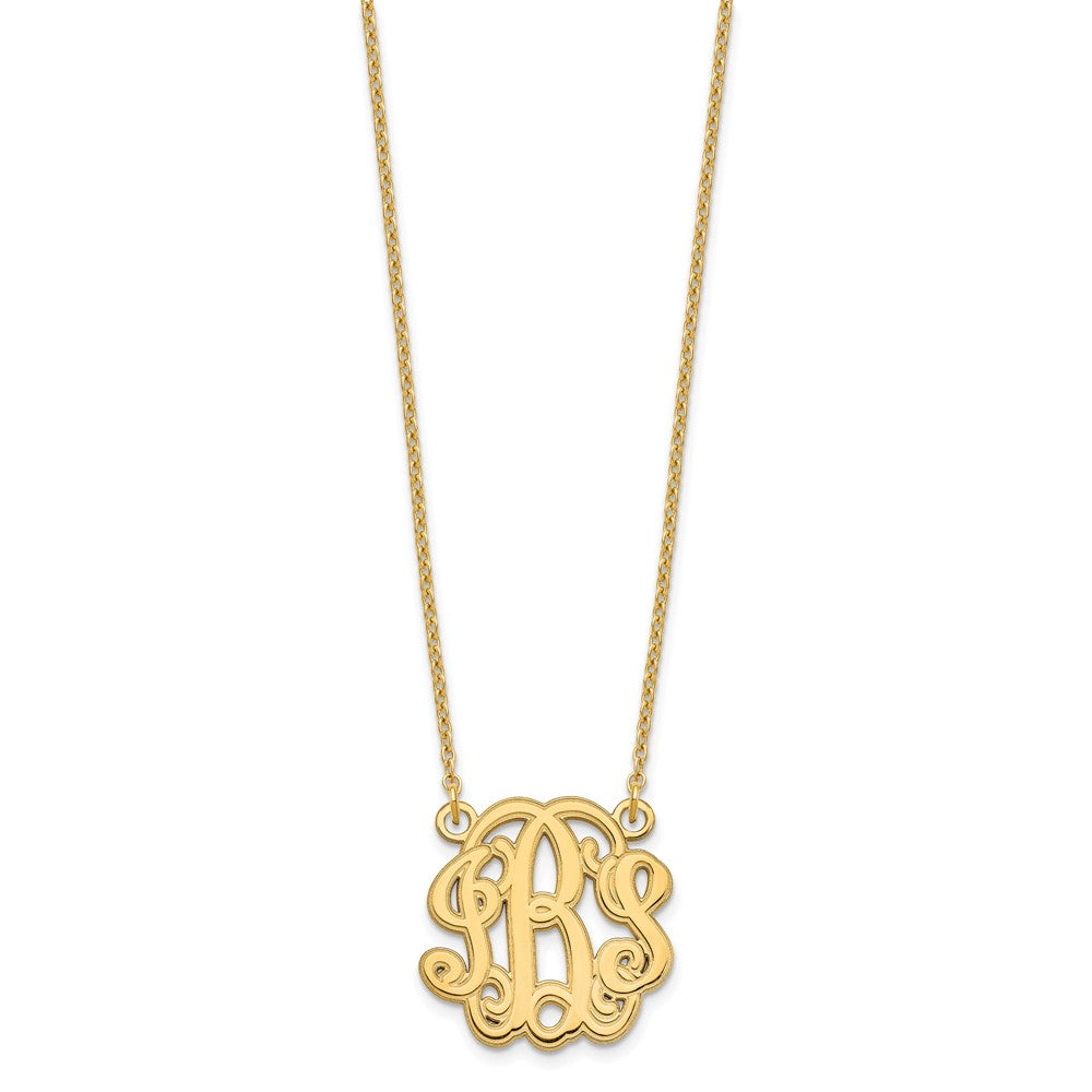Vergoldet Sterlingsilber /gold Geätzt Monogramm Halskette