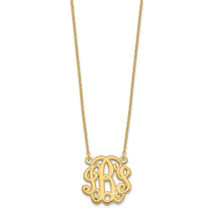 Vergoldet Sterlingsilber /gold Geätzt Monogramm Halskette