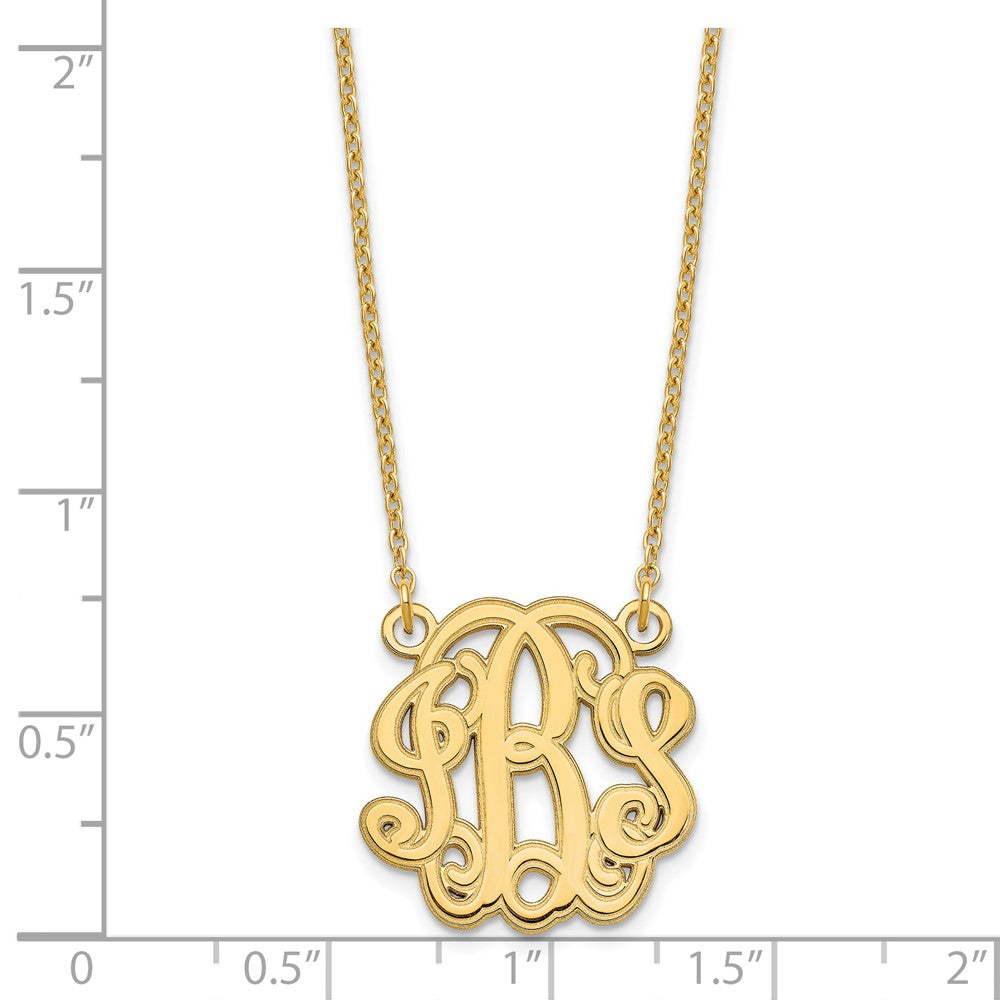 Vergoldet Sterlingsilber /gold Geätzt Monogramm Halskette