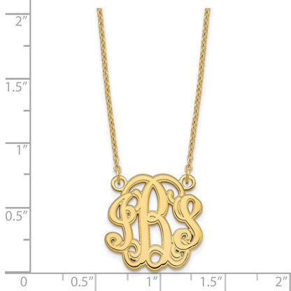 Vergoldet Sterlingsilber /gold Geätzt Monogramm Halskette