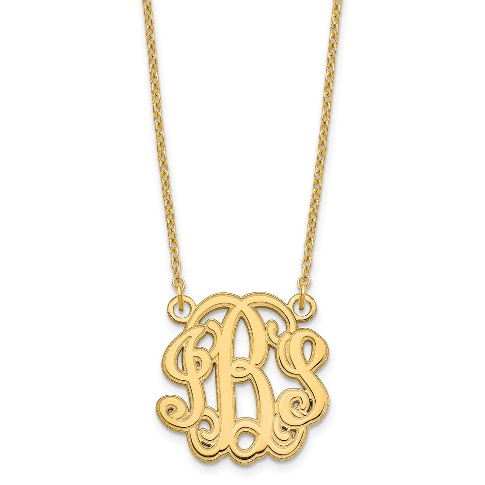 Vergoldet Sterlingsilber /gold Geätzt Monogramm Halskette