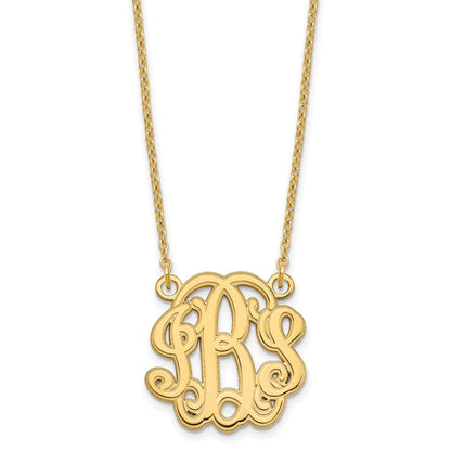Vergoldet Sterlingsilber /gold Geätzt Monogramm Halskette