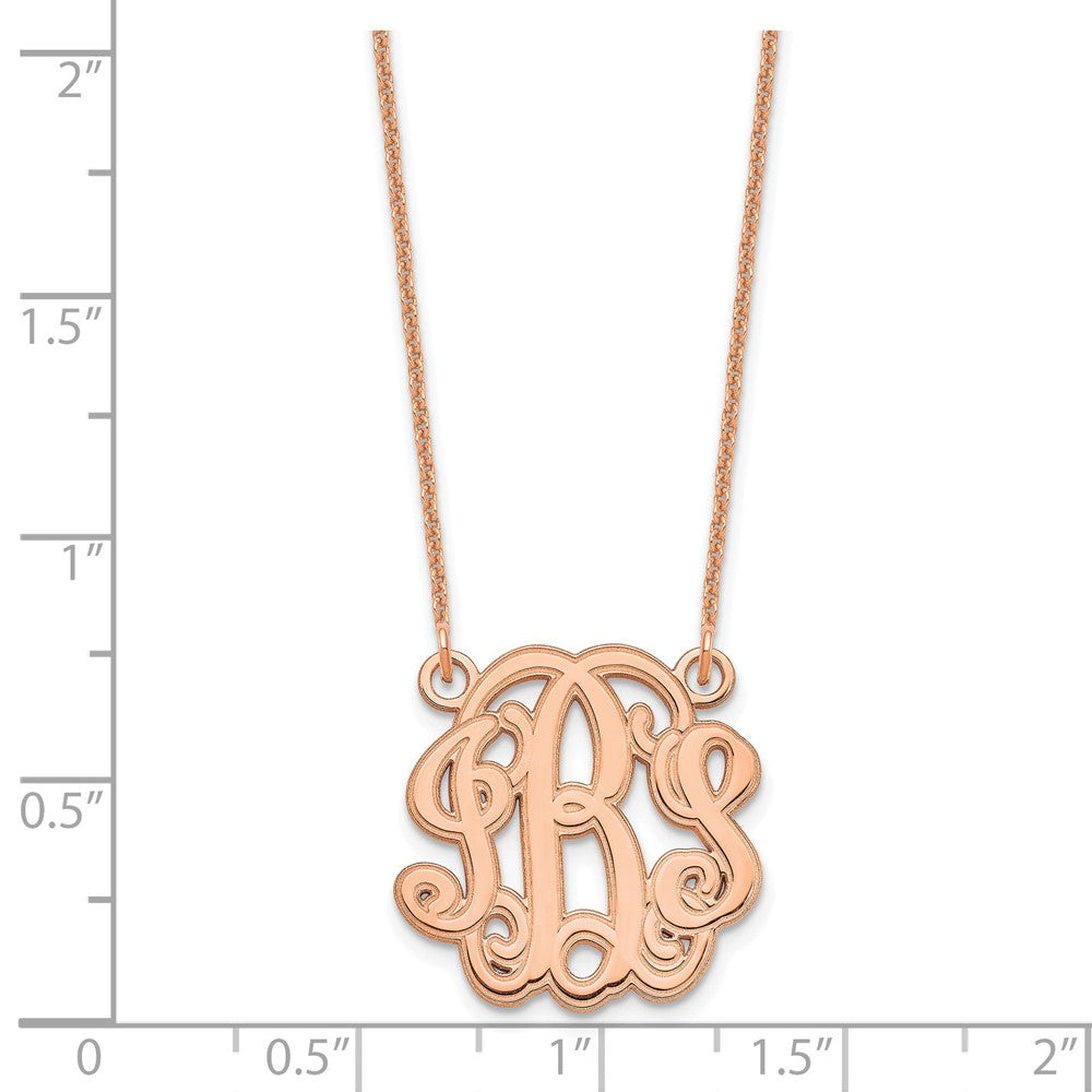 14K Roségold Geätzt Monogramm Halskette