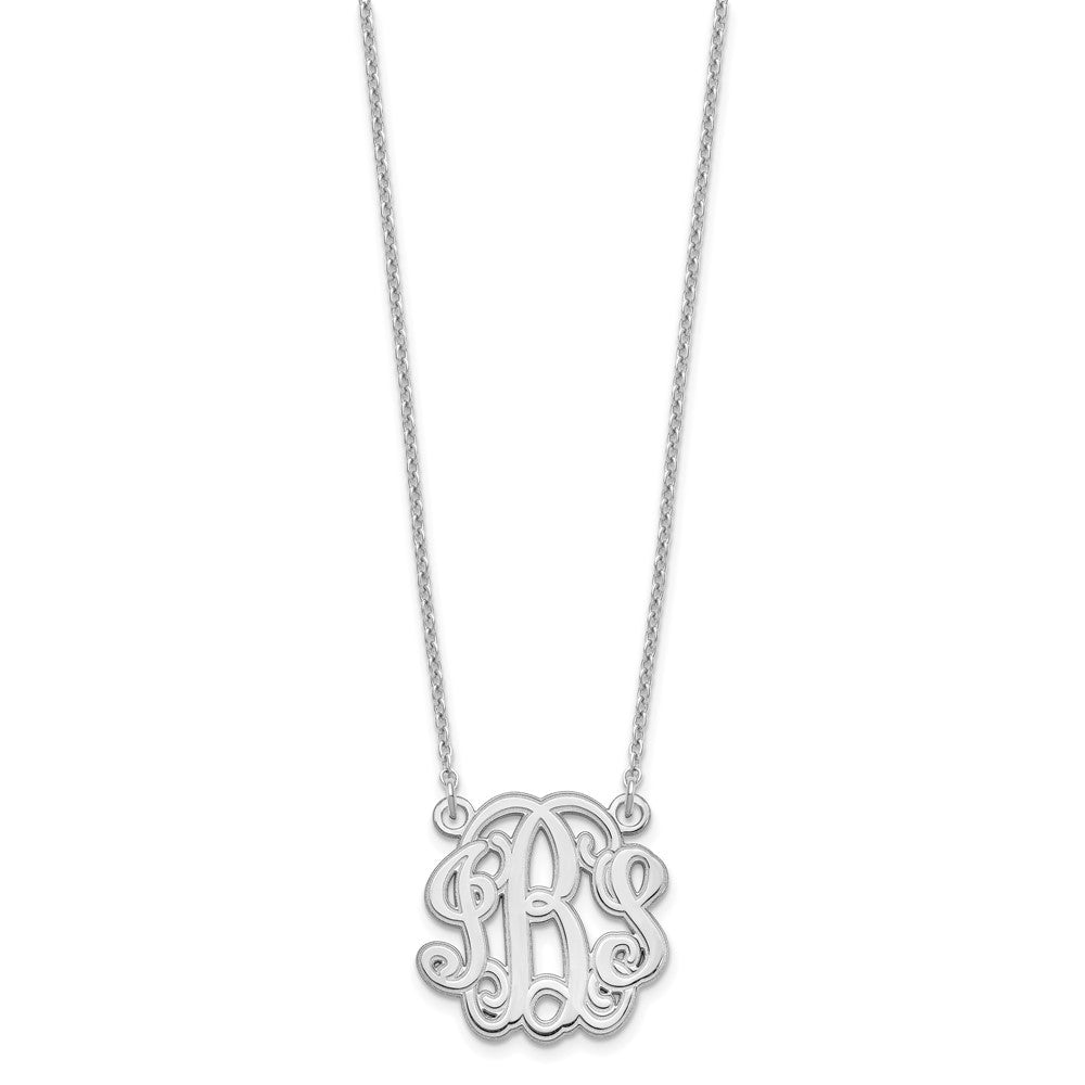 Sterlingsilber Silber/rhodiniert Geätzt Monogramm Halskette
