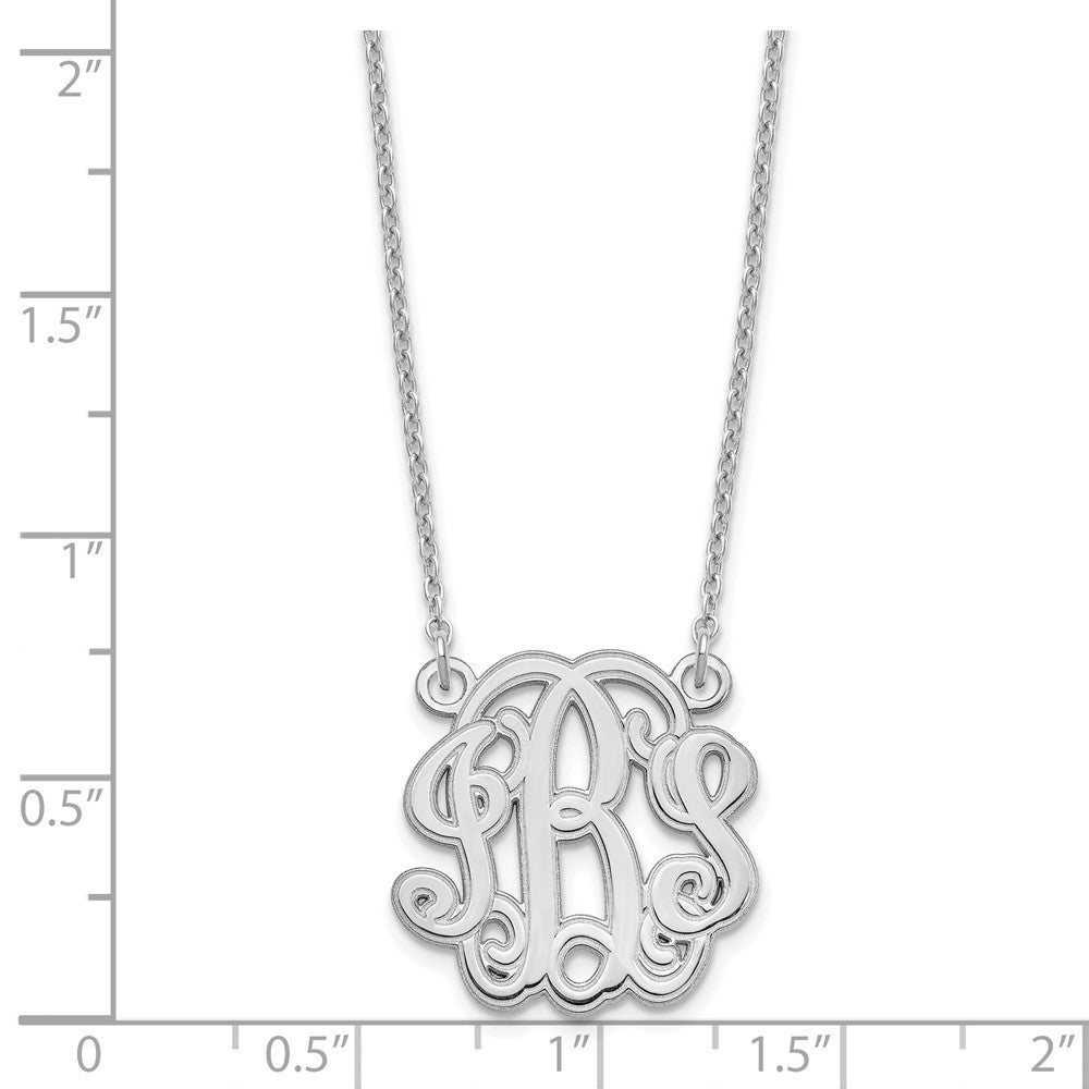 Sterlingsilber Silber/rhodiniert Geätzt Monogramm Halskette