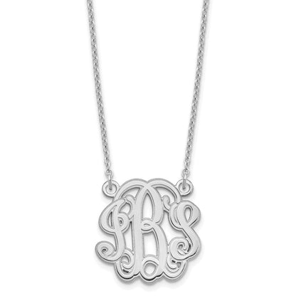 Sterlingsilber Silber/rhodiniert Geätzt Monogramm Halskette