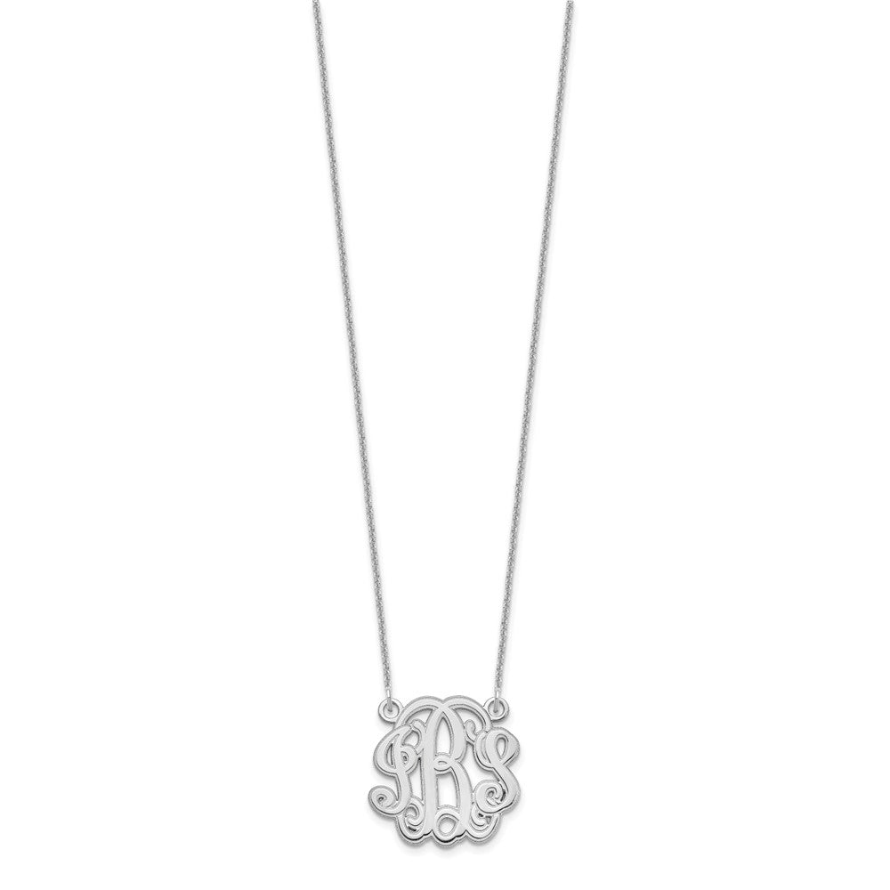 14K Weißgold Geätzt Monogramm Halskette