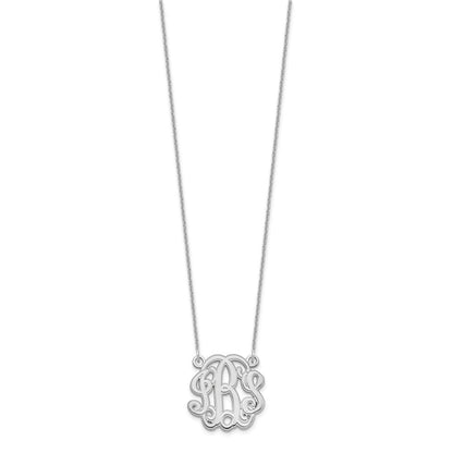14K Weißgold Geätzt Monogramm Halskette