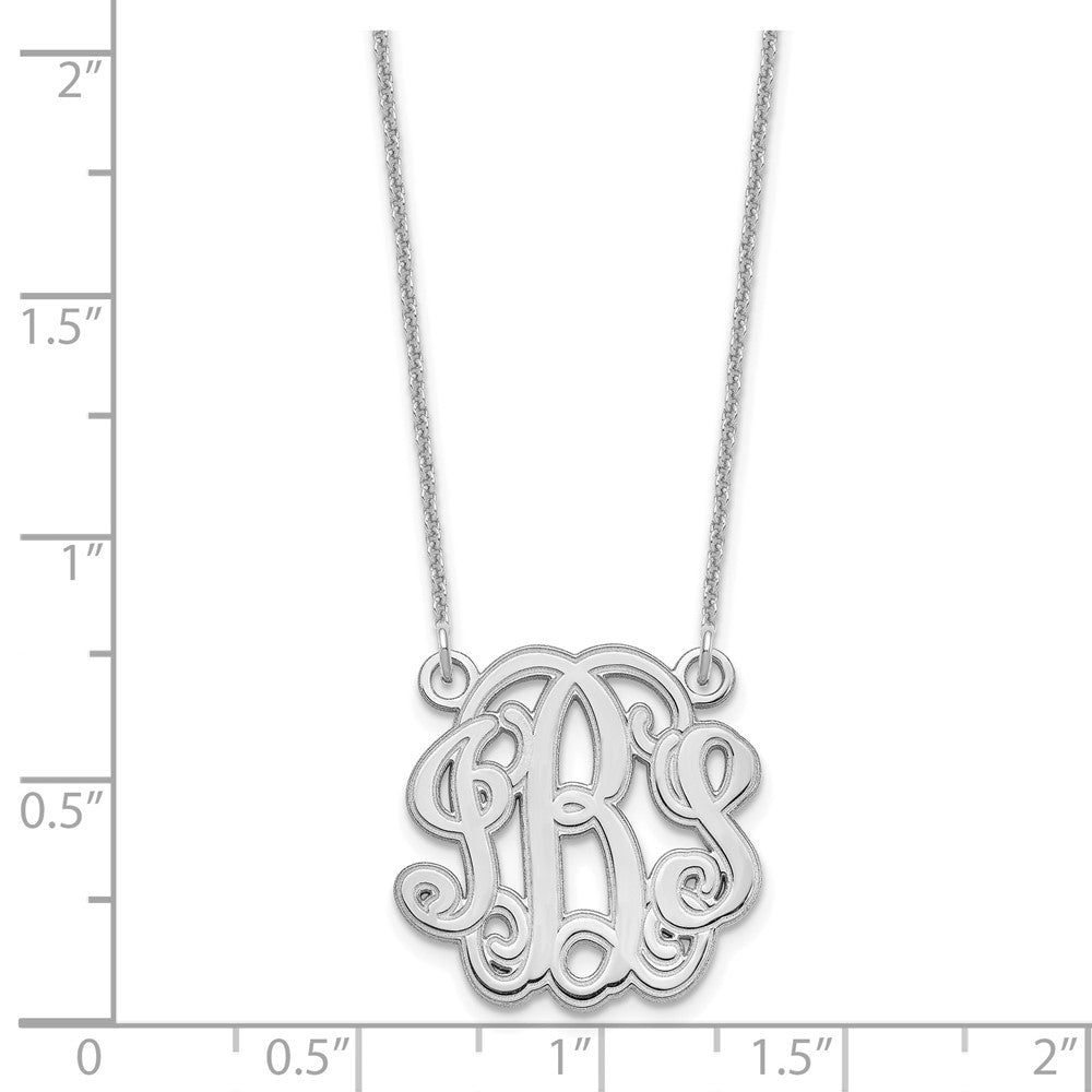 14K Weißgold Geätzt Monogramm Halskette
