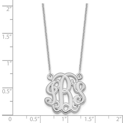 14K Weißgold Geätzt Monogramm Halskette