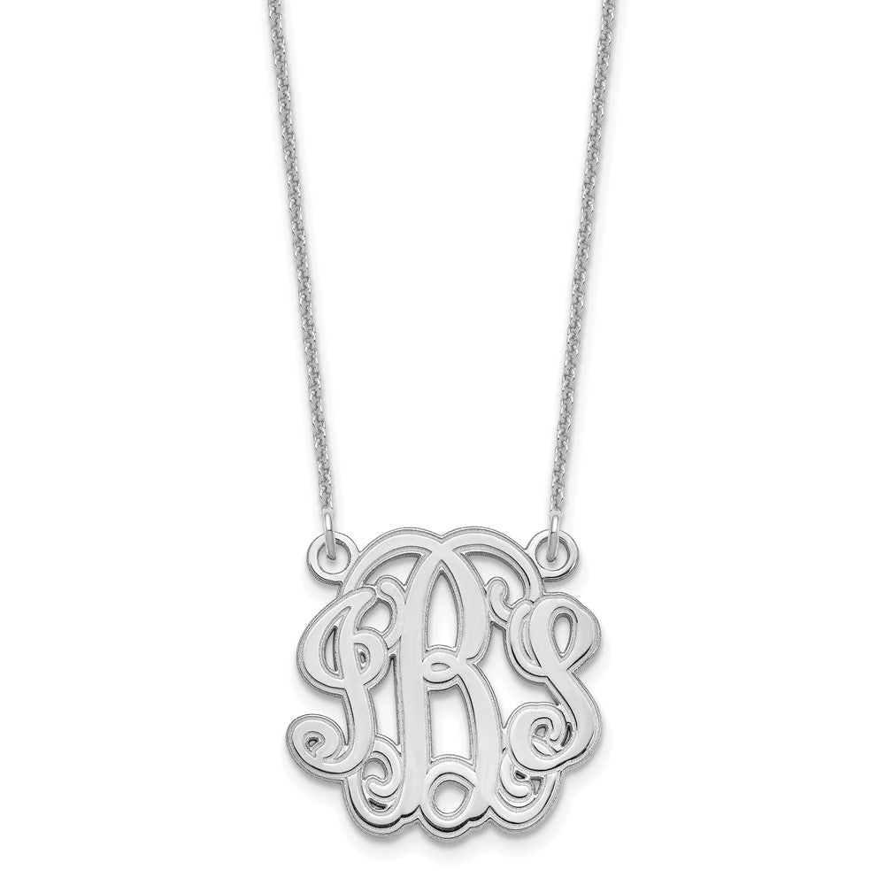 14K Weißgold Geätzt Monogramm Halskette