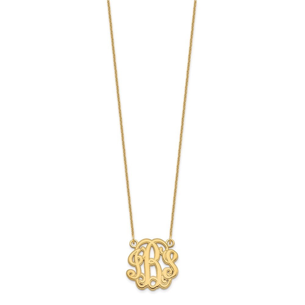 14K Gelbgold Geätzt Monogramm Halskette
