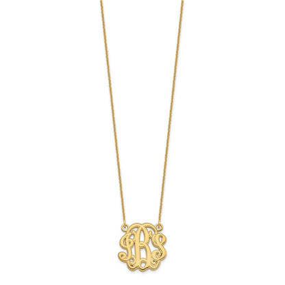 14K Gelbgold Geätzt Monogramm Halskette