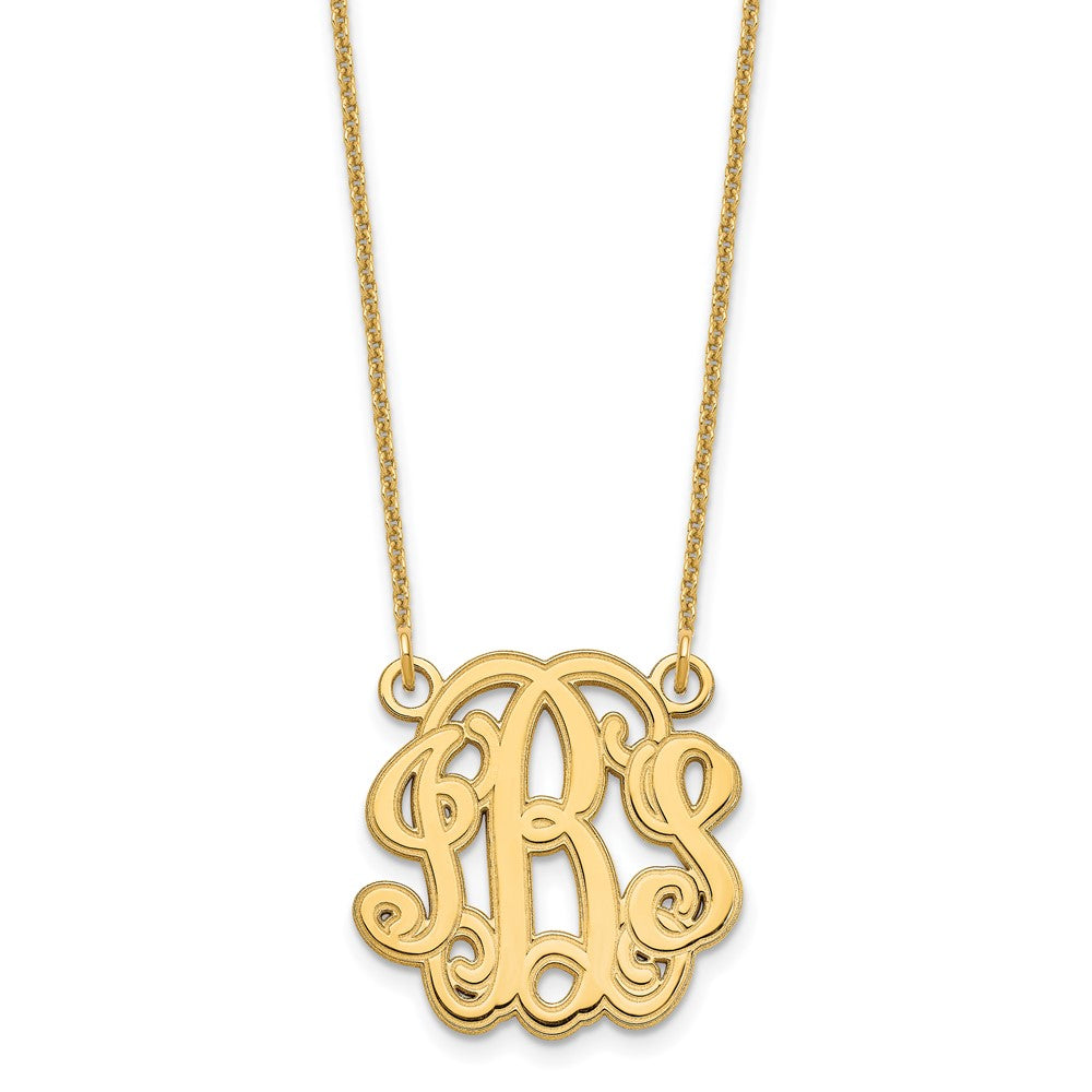 14K Gelbgold Geätzt Monogramm Halskette