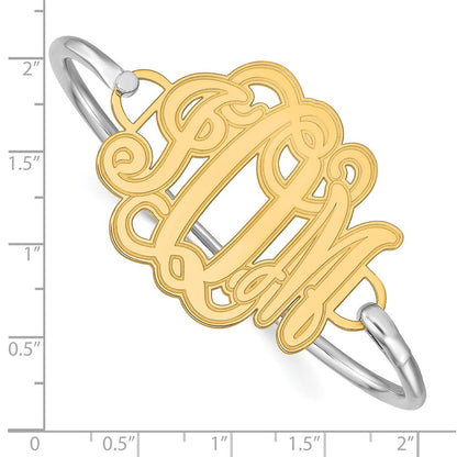 Vergoldet Geätzt Monogramm mit Sterlingsilber Armreif