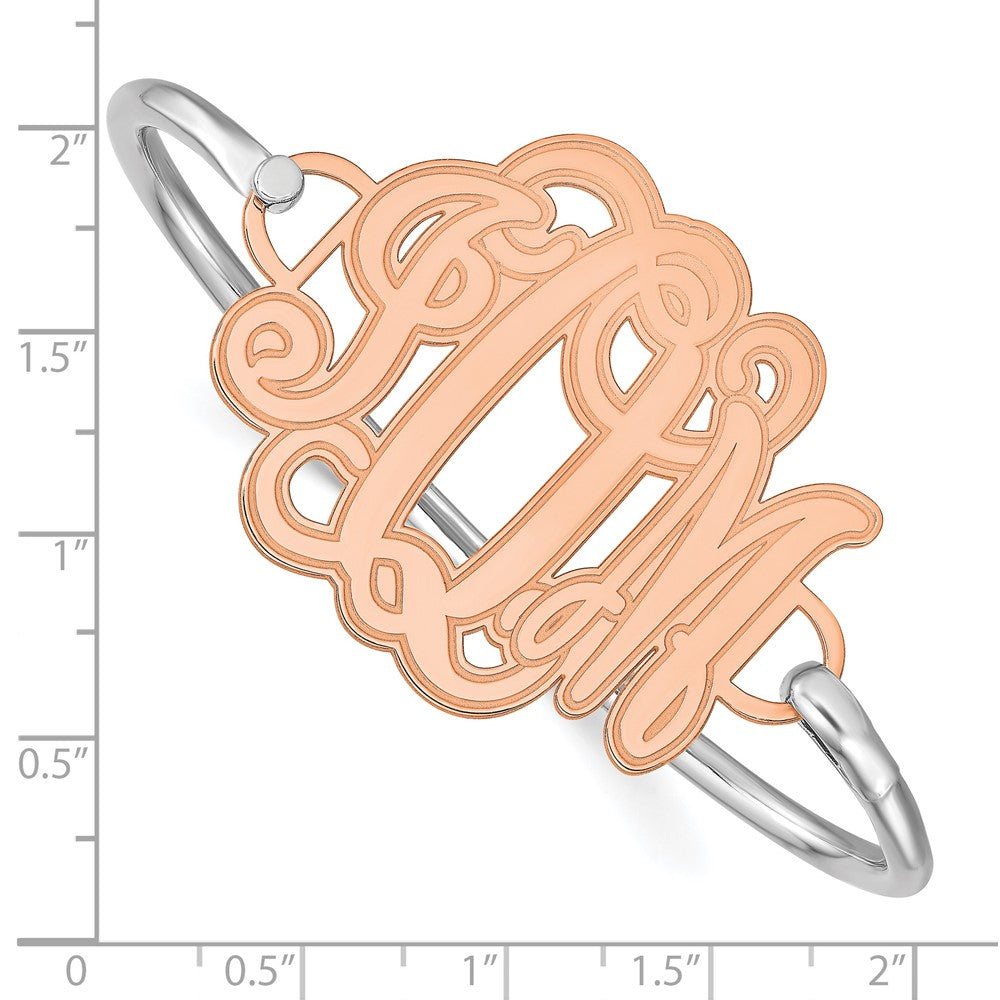 Roségoldbeschichtet Geätzt Monogramm mit Sterlingsilber Armreif