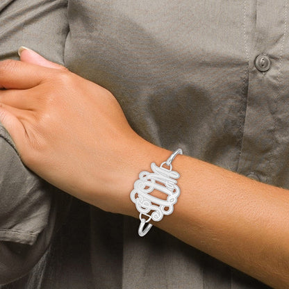 Sterlingsilber Rhodiniert Geätzt Monogramm mit Armreif