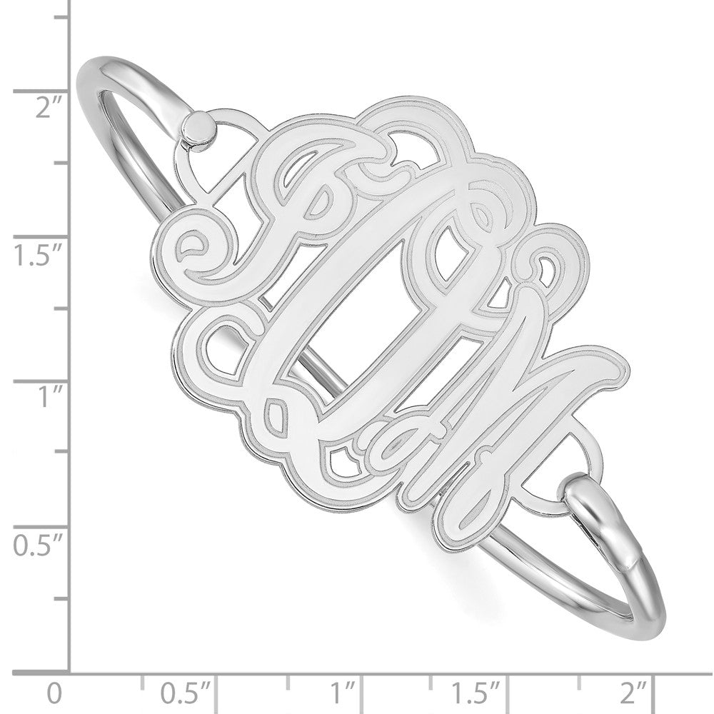 Sterlingsilber Rhodiniert Geätzt Monogramm mit Armreif