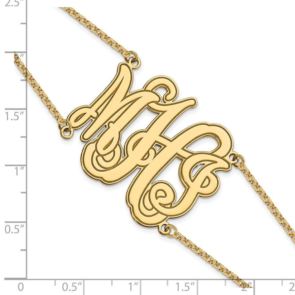 Vergoldet Geätzt Outline Monogramm Doppelt Gliederarmband