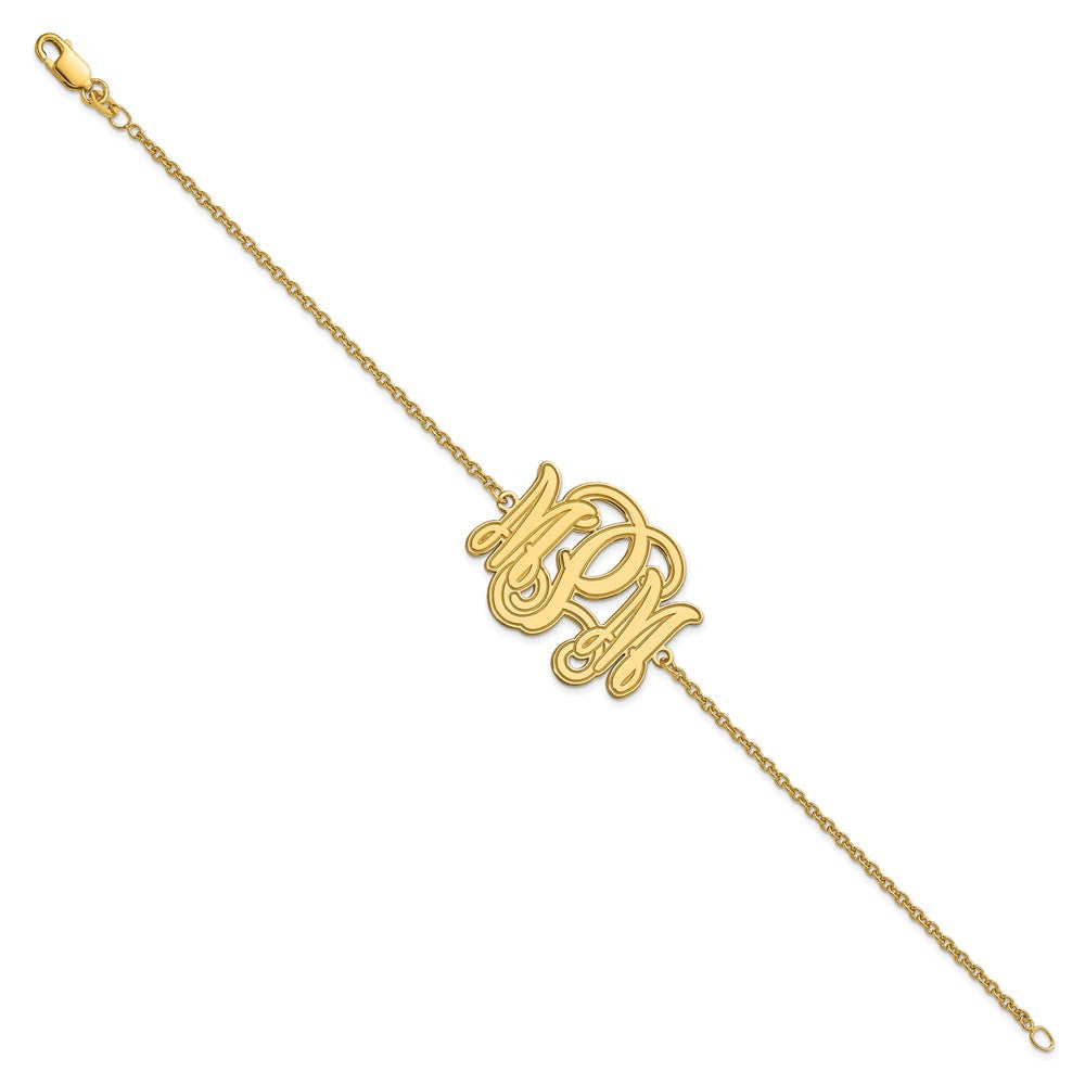 14K Gelbgold Geätzt Monogramm Armband